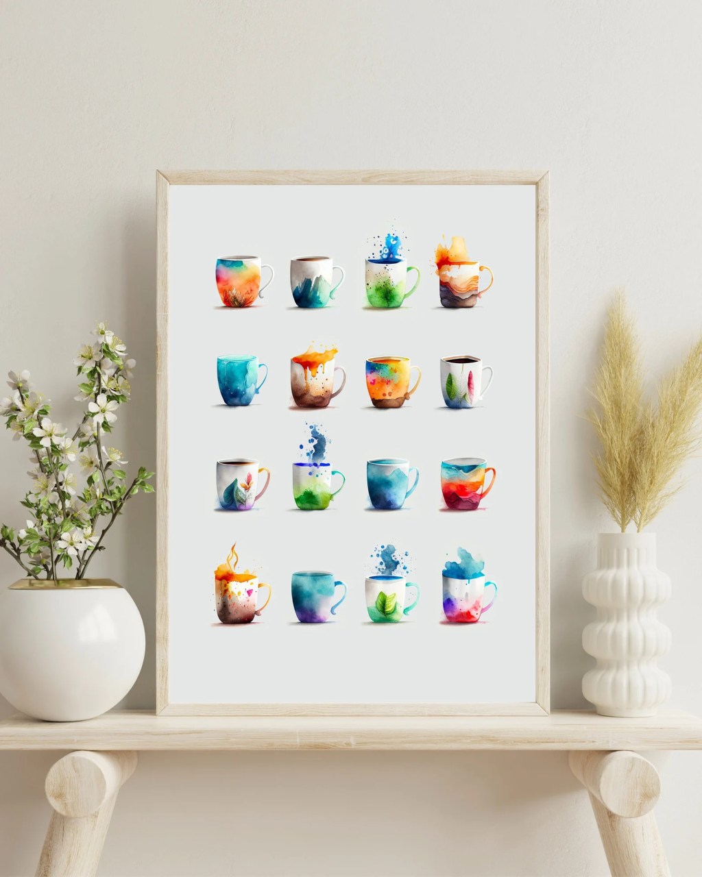Etsy Shop Update: Watercolor Coffee Mugs Digital&nbsp;Print